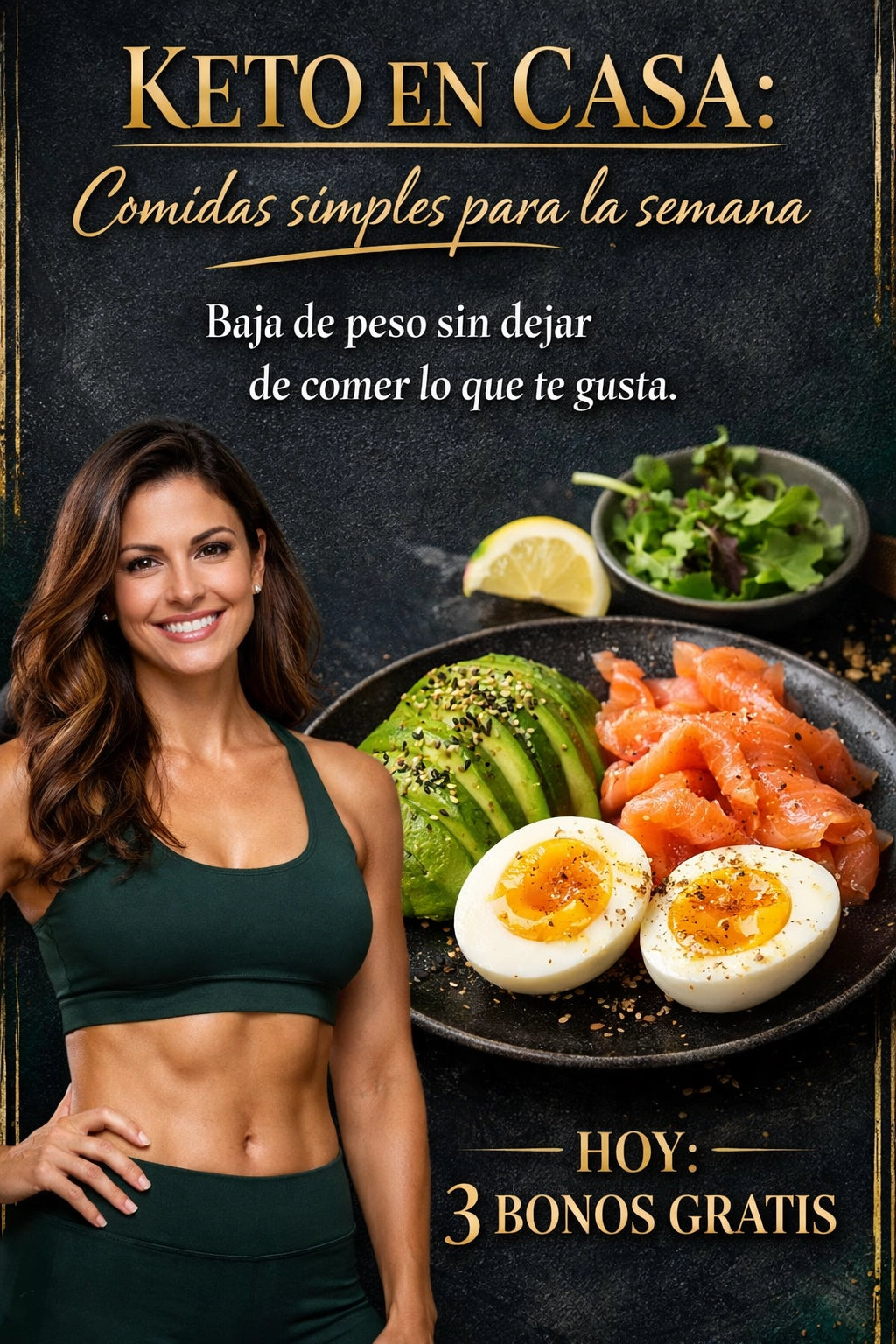Keto Sin Estrés Tu Plan Semanal de Comidas Rápidas  ✨ Incluye 3 Bonos Exclusivos